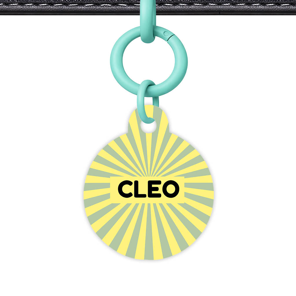 Green Yellow Sunburst Classic Pet ID Tag (Dog Tag & Cat Tag)