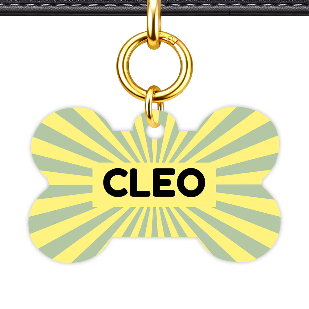 Green Yellow Sunburst Classic Pet ID Tag (Dog Tag & Cat Tag)