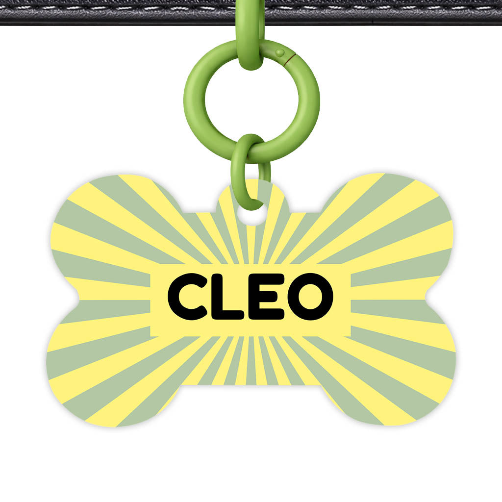 Green Yellow Sunburst Classic Pet ID Tag (Dog Tag & Cat Tag)