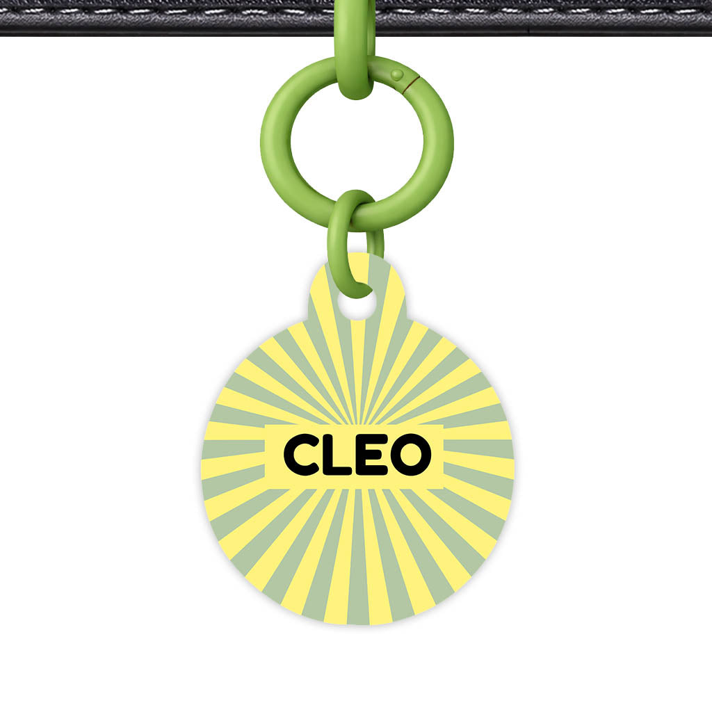 Green Yellow Sunburst Classic Pet ID Tag (Dog Tag & Cat Tag)
