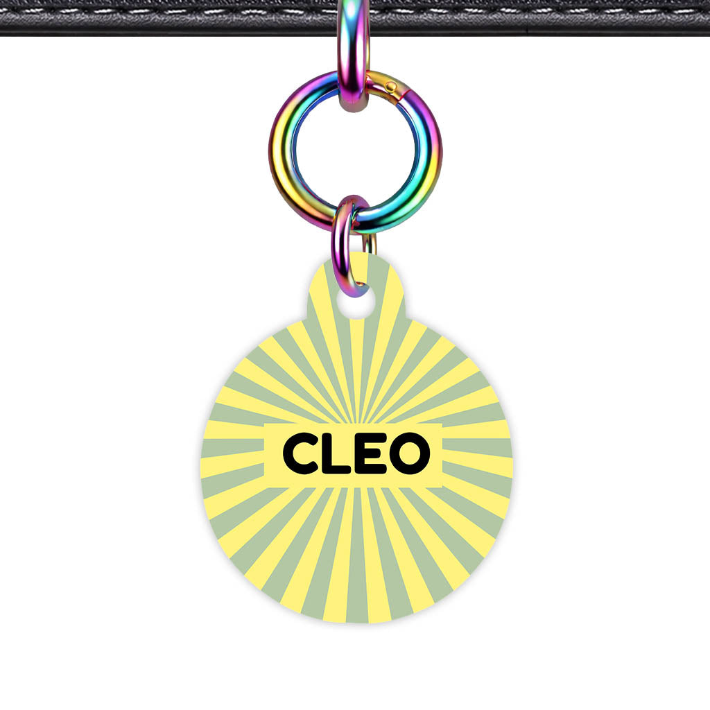 Green Yellow Sunburst Classic Pet ID Tag (Dog Tag & Cat Tag)