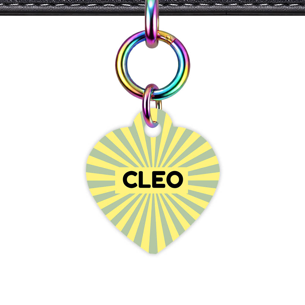 Green Yellow Sunburst Classic Pet ID Tag (Dog Tag & Cat Tag)