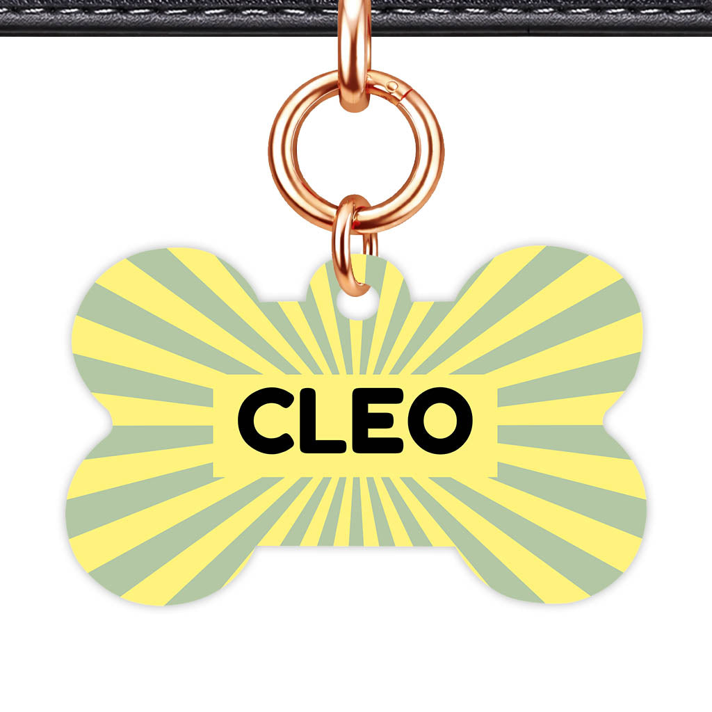 Green Yellow Sunburst Classic Pet ID Tag (Dog Tag & Cat Tag)