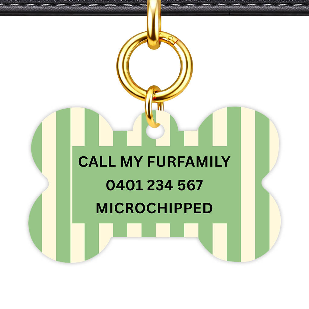 Mint Stripes Classic Pet ID Tag (Dog Tag & Cat Tag)
