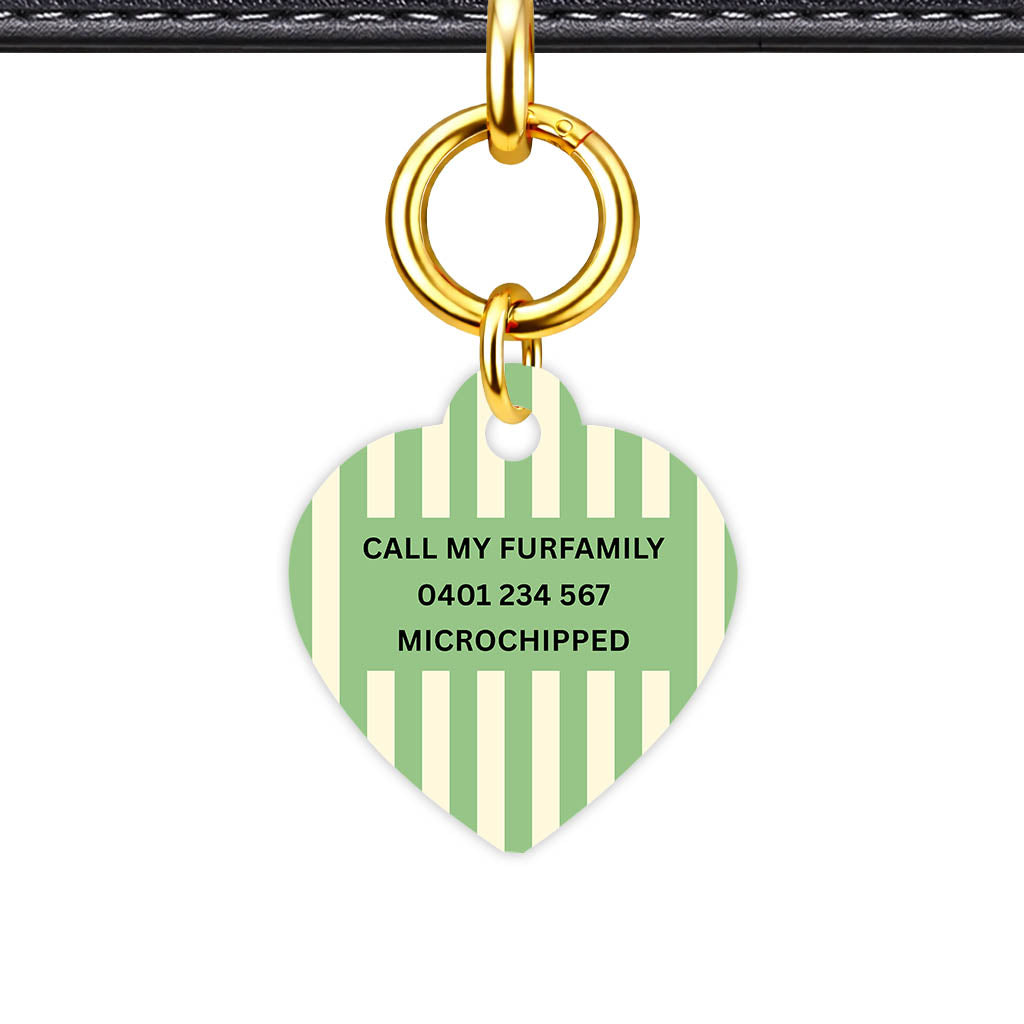 Mint Stripes Classic Pet ID Tag (Dog Tag & Cat Tag)