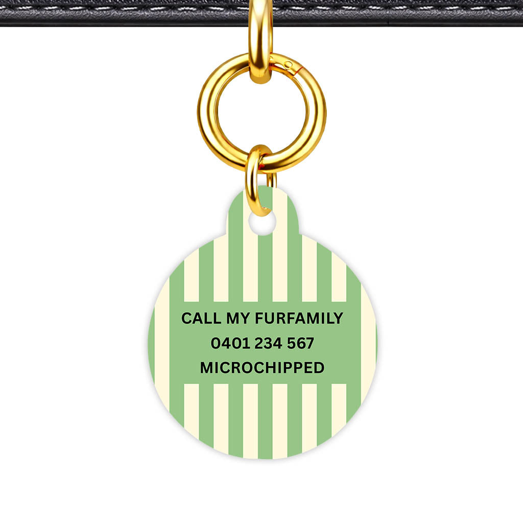 Mint Stripes Classic Pet ID Tag (Dog Tag & Cat Tag)
