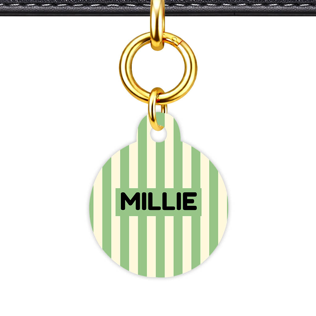 Mint Stripes Classic Pet ID Tag (Dog Tag & Cat Tag)