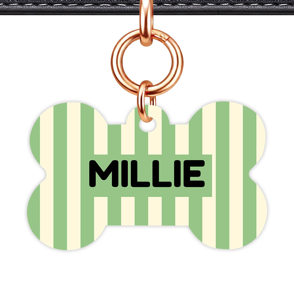Mint Stripes Classic Pet ID Tag (Dog Tag & Cat Tag)