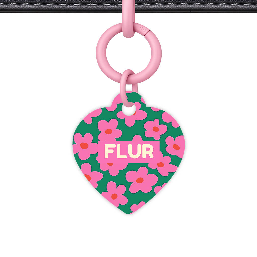 Pink Daisies QR Smart Pet Id Tag Tag (Dog Tag & Cat Tag)