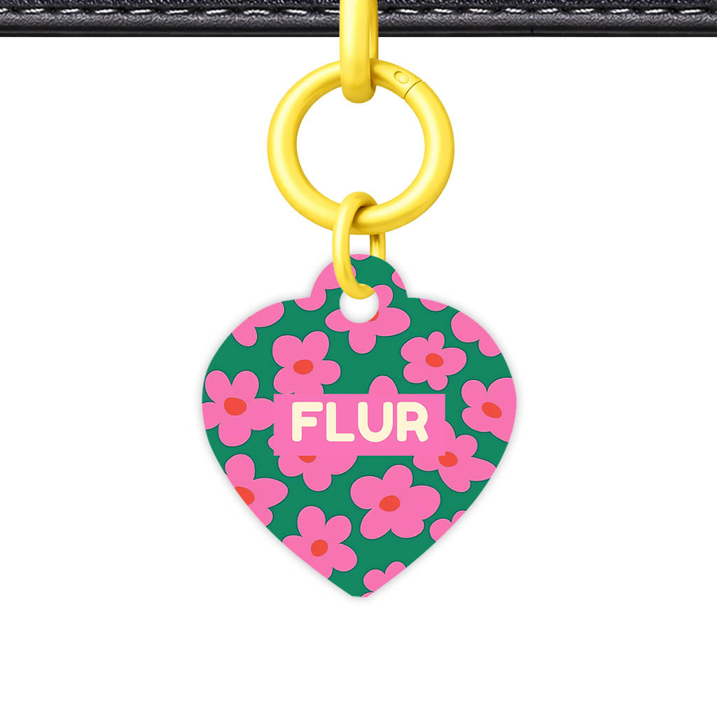 Pink Daisies QR Smart Pet Id Tag Tag (Dog Tag & Cat Tag)