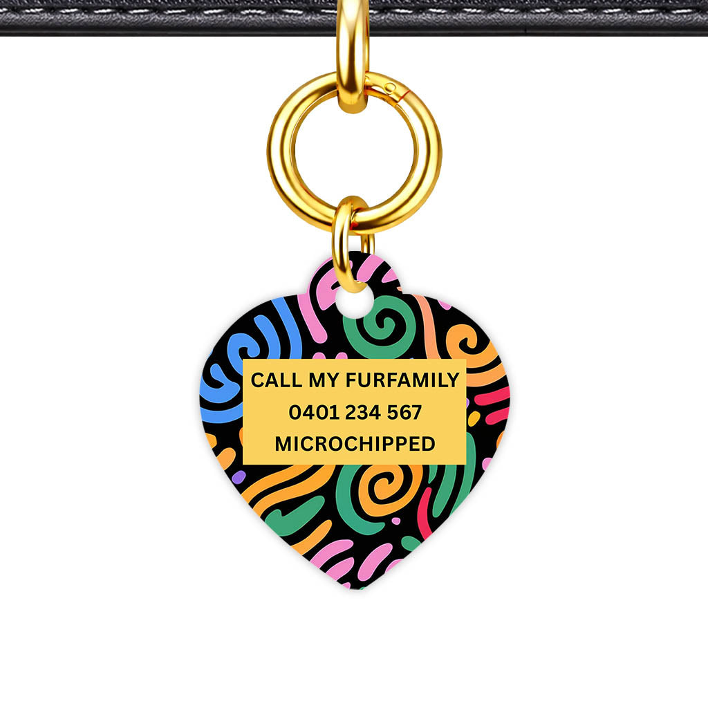 Retro Swirls Colour Classic Pet ID Tag (Dog Tag & Cat Tag)