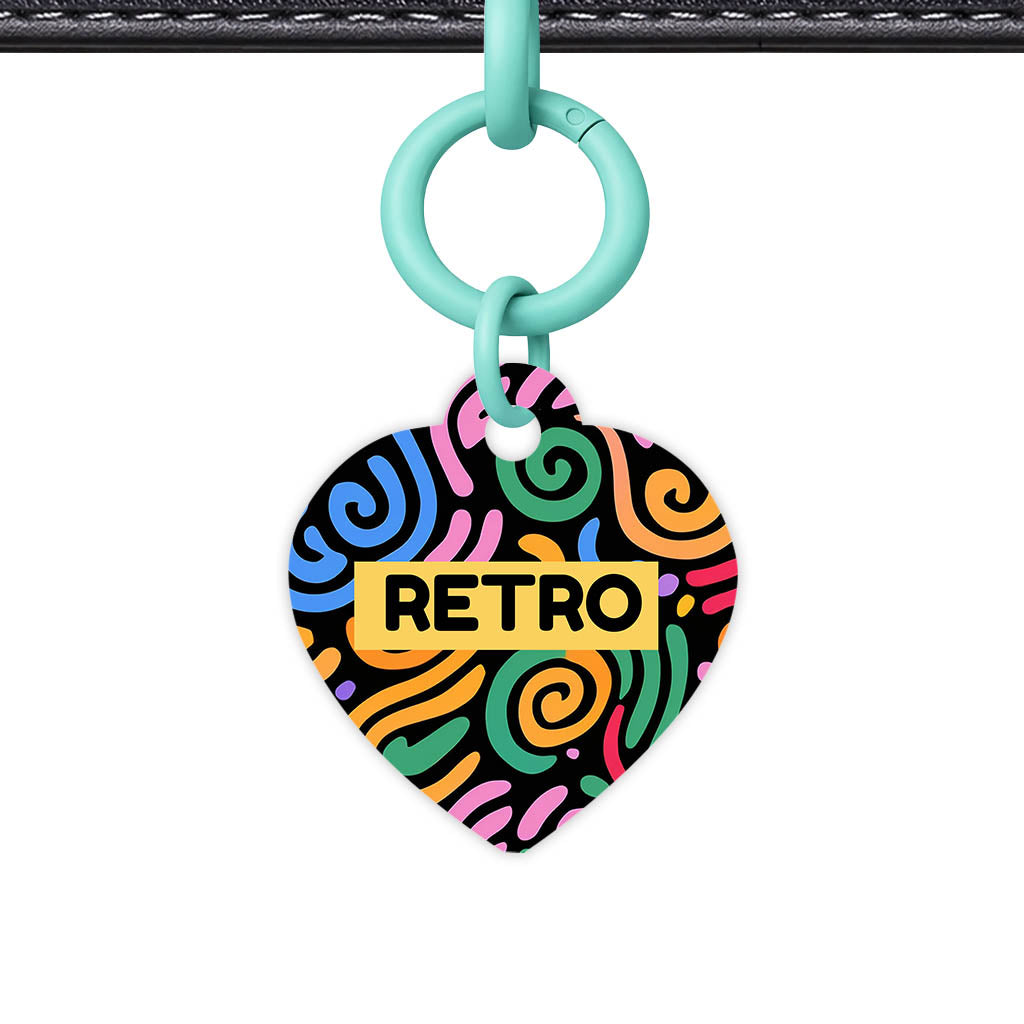 Retro Swirls Colour QR Smart Pet Id Tag Tag (Dog Tag & Cat Tag)
