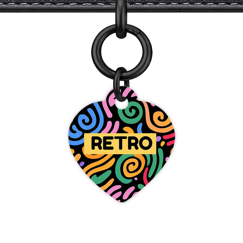 Retro Swirls Colour QR Smart Pet Id Tag Tag (Dog Tag & Cat Tag)