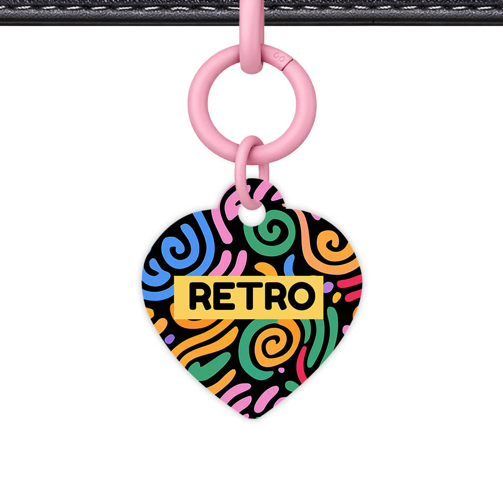 Retro Swirls Colour QR Smart Pet Id Tag Tag (Dog Tag & Cat Tag)