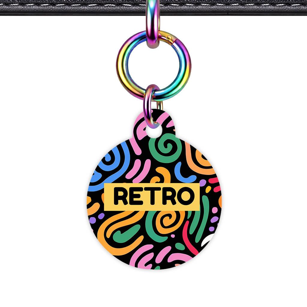 Retro Swirls Colour QR Smart Pet Id Tag Tag (Dog Tag & Cat Tag)