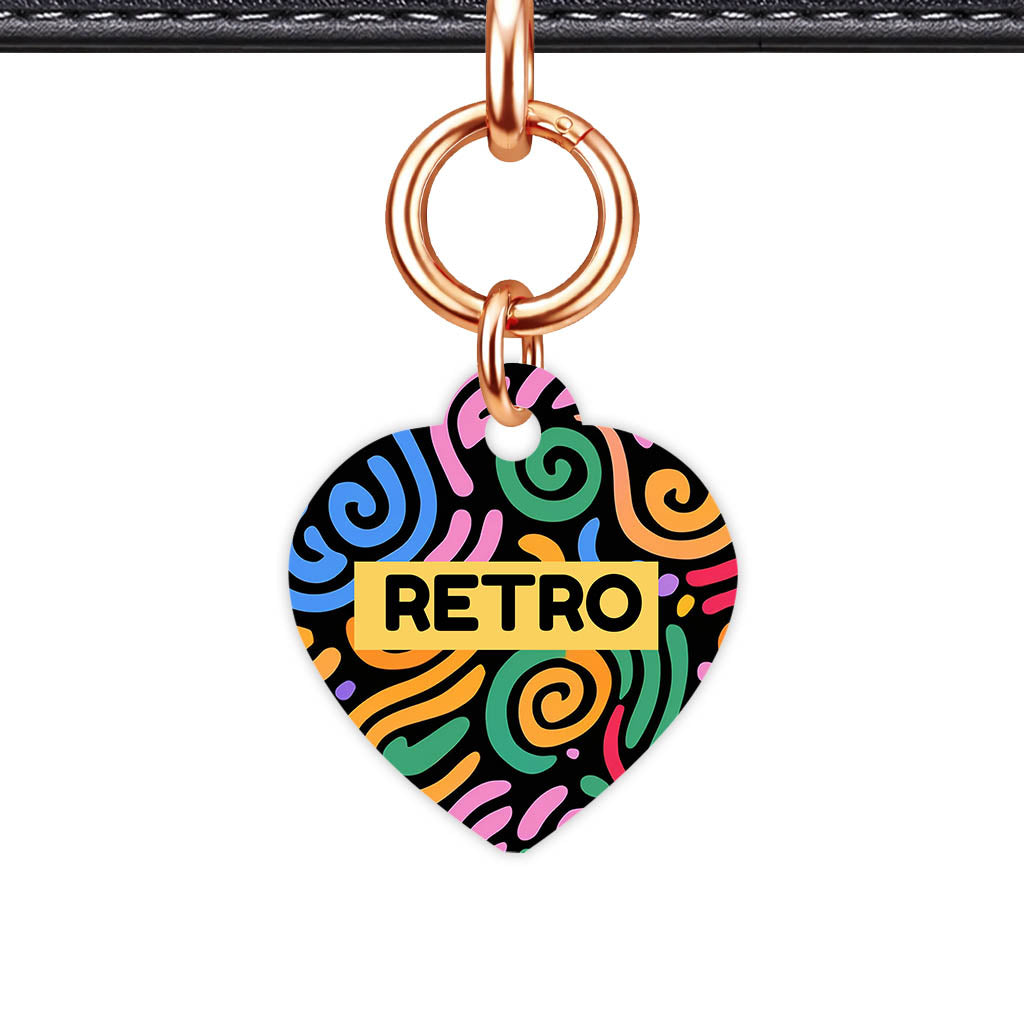 Retro Swirls Colour QR Smart Pet Id Tag Tag (Dog Tag & Cat Tag)