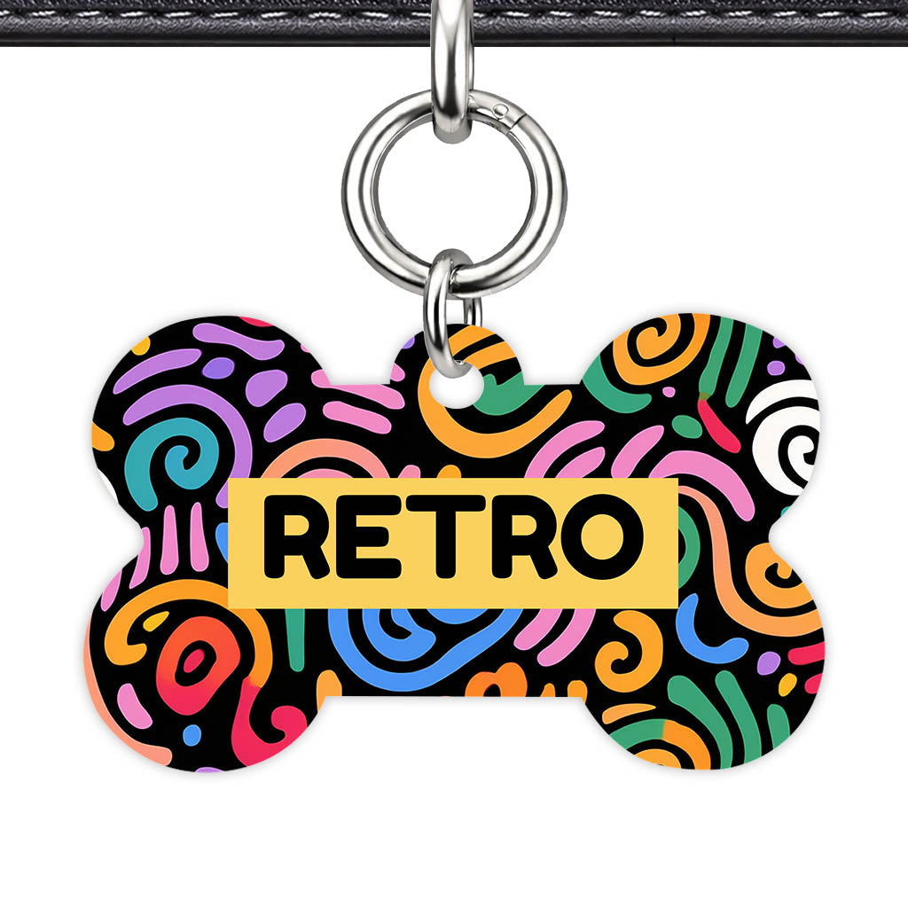 Retro Swirls Colour Classic Pet ID Tag (Dog Tag & Cat Tag)
