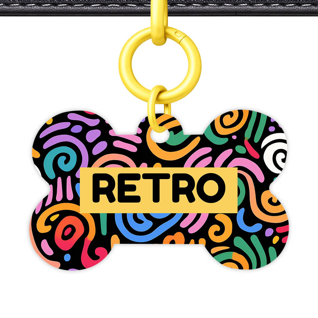 Retro Swirls Colour Classic Pet ID Tag (Dog Tag & Cat Tag)