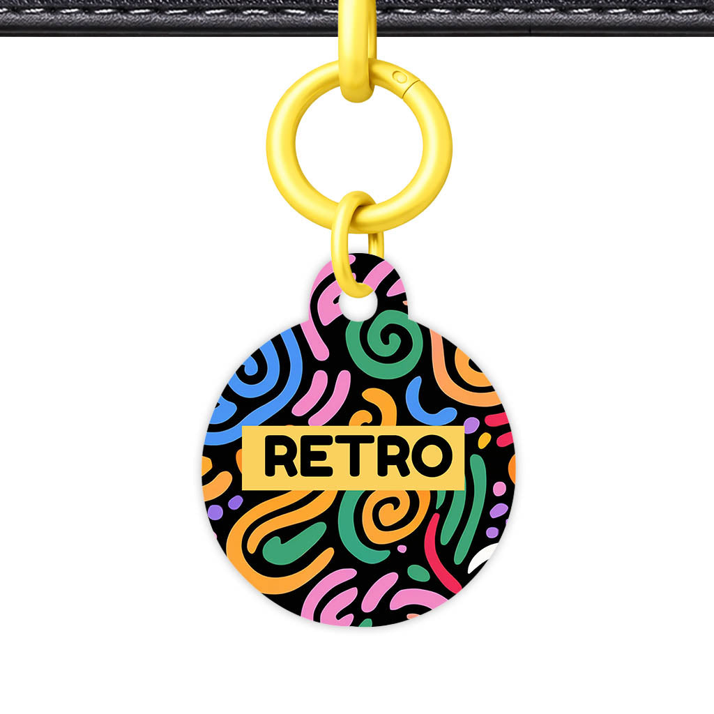 Retro Swirls Colour QR Smart Pet Id Tag Tag (Dog Tag & Cat Tag)