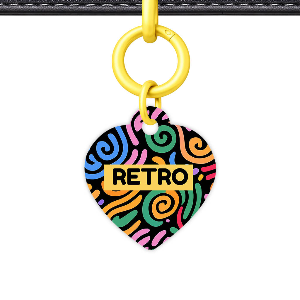 Retro Swirls Colour QR Smart Pet Id Tag Tag (Dog Tag & Cat Tag)