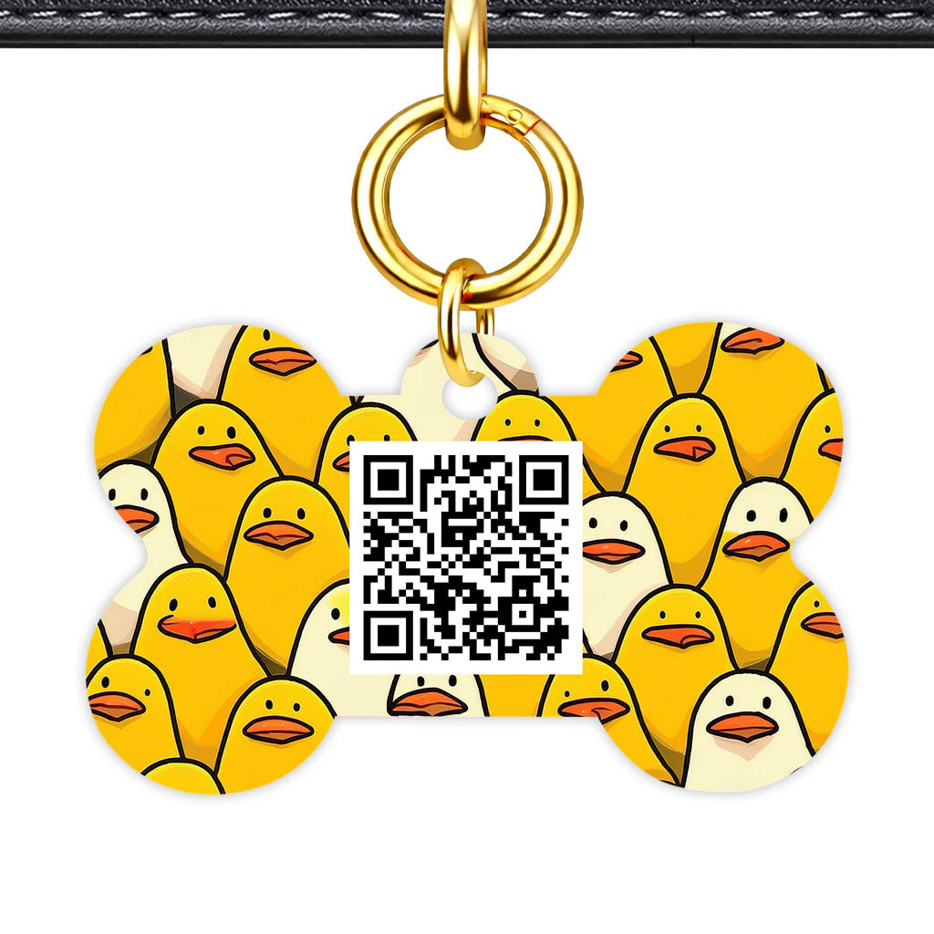 Yellow Ducky QR Smart Pet Id Tag Tag (Dog Tag & Cat Tag)