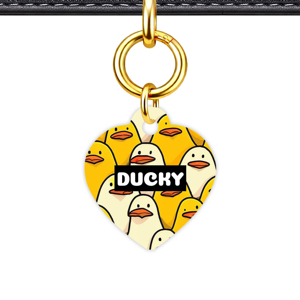 Patterns Dog Tag Gold QR Smart Vol 17 | 3 Designs | Heart Bone Circle | Pet ID Tag - Qr Smart Id Unique Yellow Ducky Qr Smart Pet Id Dog Tag And Cat Tag Pattern 0095