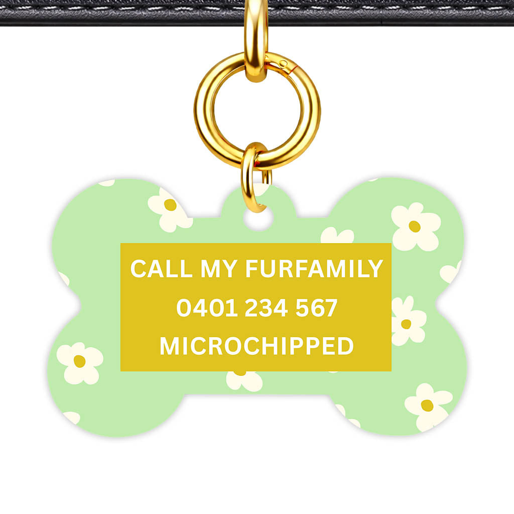 Daisies Green Classic Pet ID Tag (Dog Tag & Cat Tag)