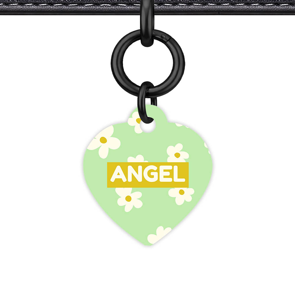 Daisies Green QR Smart Pet Id Tag Tag (Dog Tag & Cat Tag)