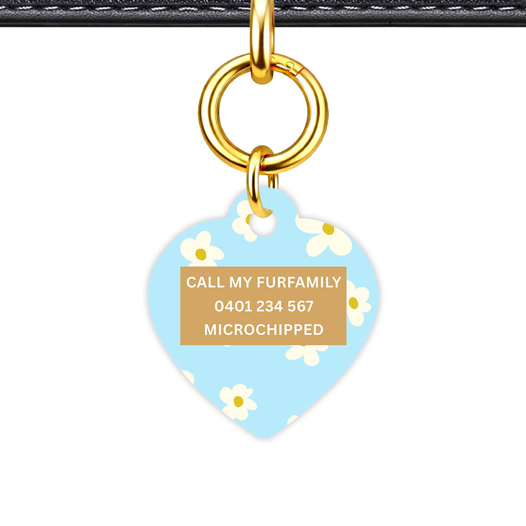 Daisies Blue and Cream Classic Pet ID Tag (Dog Tag & Cat Tag)
