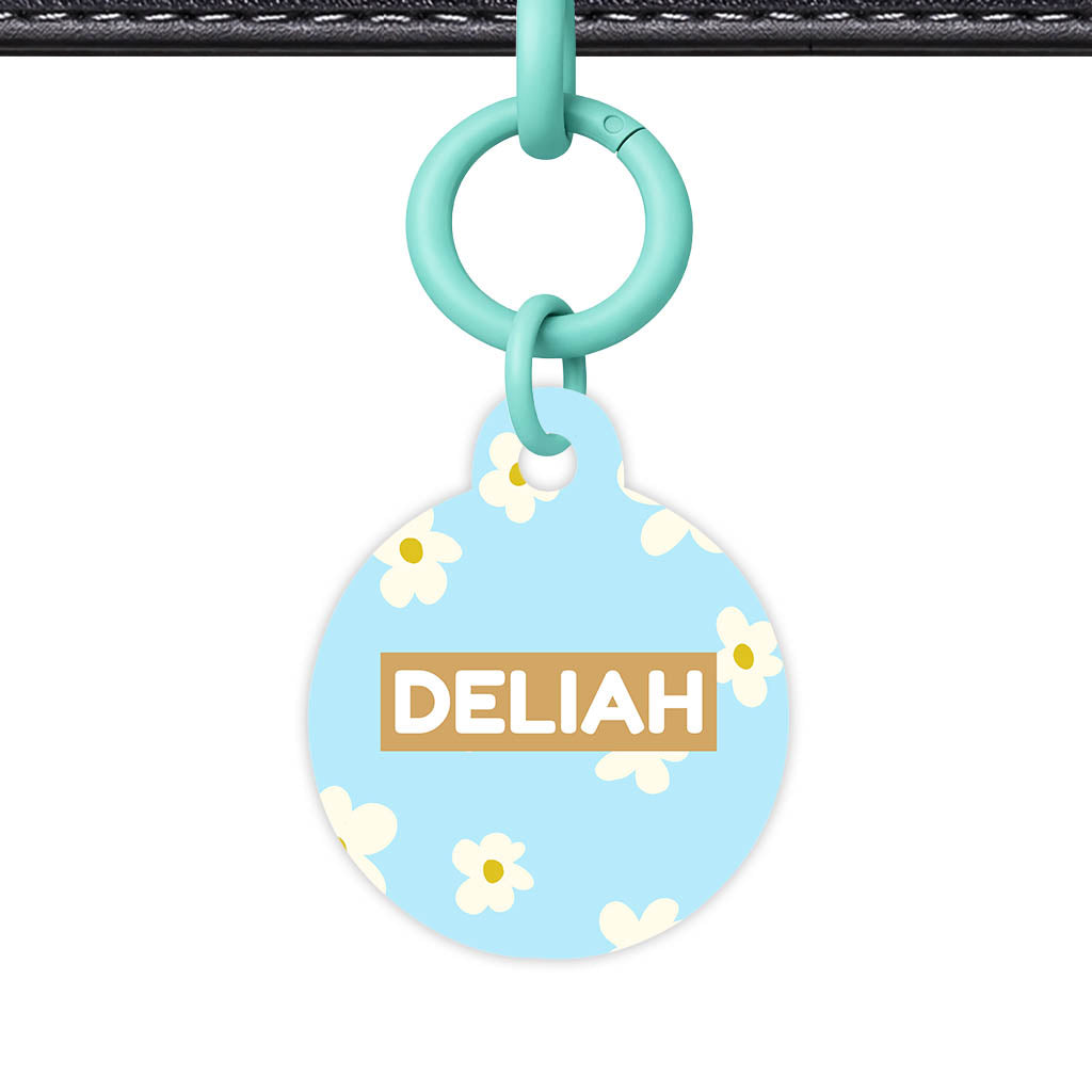 Daisies Blue and Cream Classic Pet ID Tag (Dog Tag & Cat Tag)