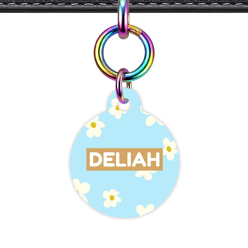 Daisies Blue and Cream Classic Pet ID Tag (Dog Tag & Cat Tag)