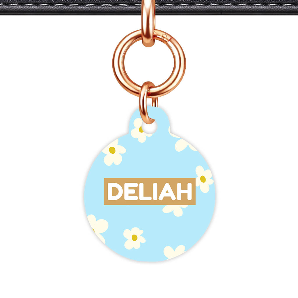 Daisies Blue and Cream Classic Pet ID Tag (Dog Tag & Cat Tag)