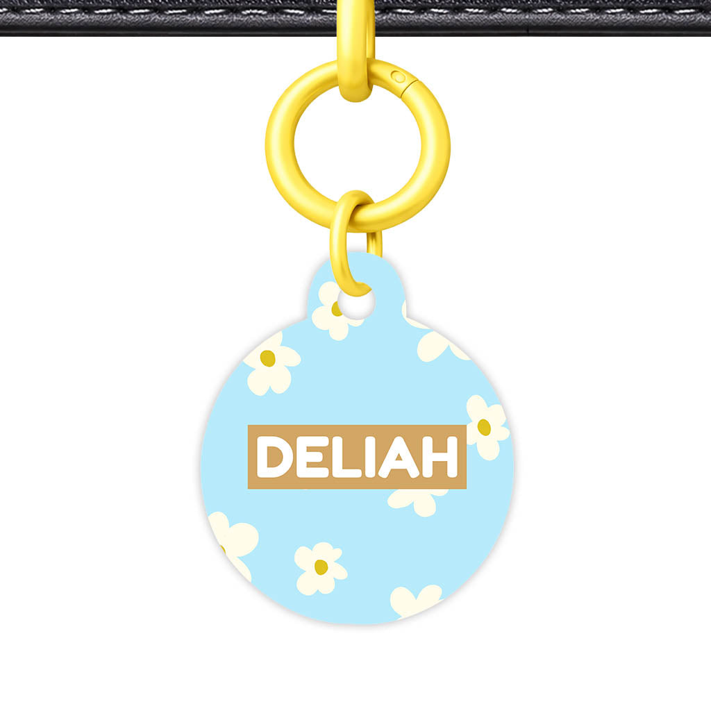 Daisies Blue and Cream Classic Pet ID Tag (Dog Tag & Cat Tag)