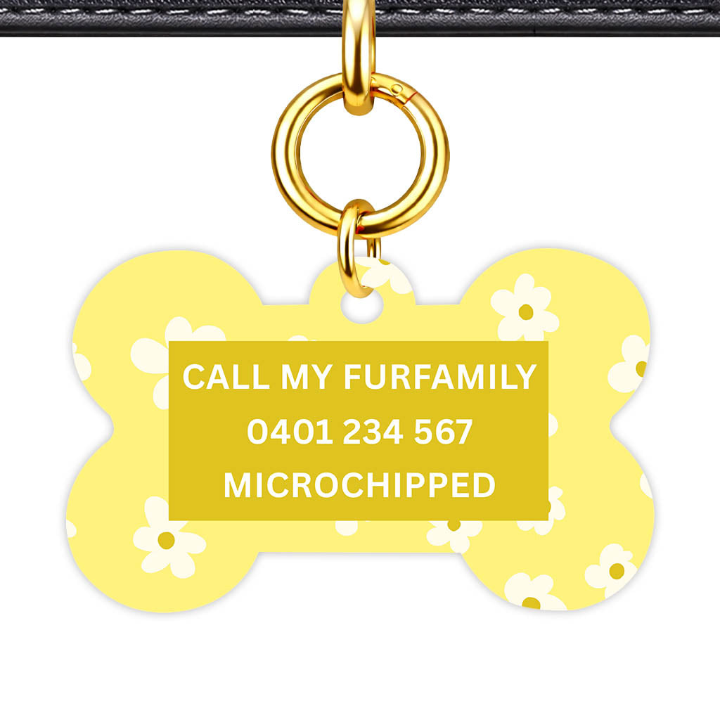 Daisies Yellow Classic Pet ID Tag (Dog Tag & Cat Tag)
