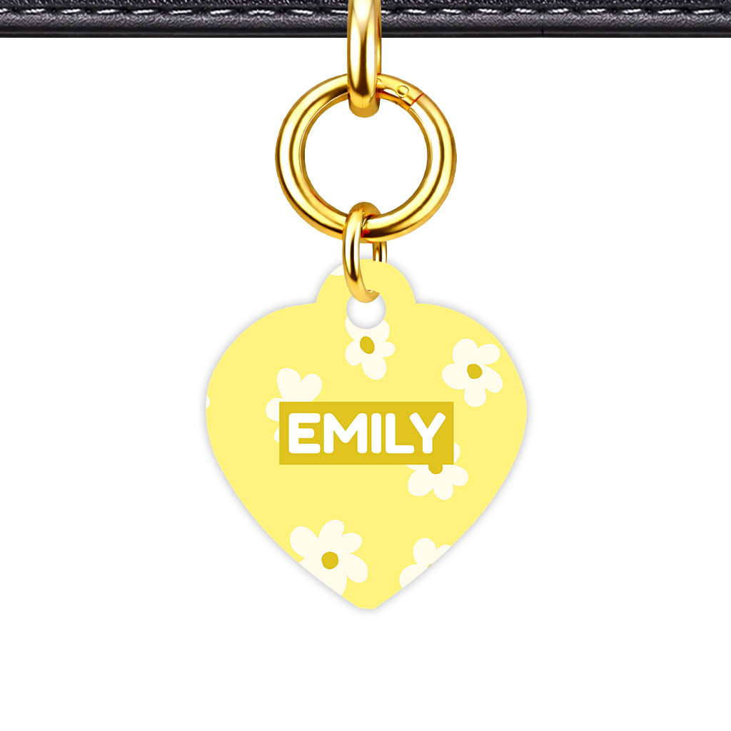 Daisies Yellow QR Smart Pet Id Tag Tag (Dog Tag & Cat Tag)