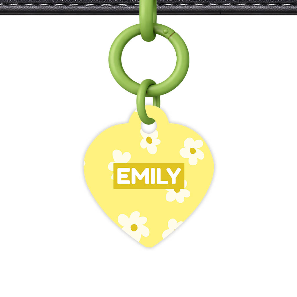 Daisies Yellow QR Smart Pet Id Tag Tag (Dog Tag & Cat Tag)
