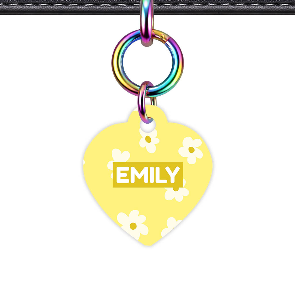 Daisies Yellow QR Smart Pet Id Tag Tag (Dog Tag & Cat Tag)