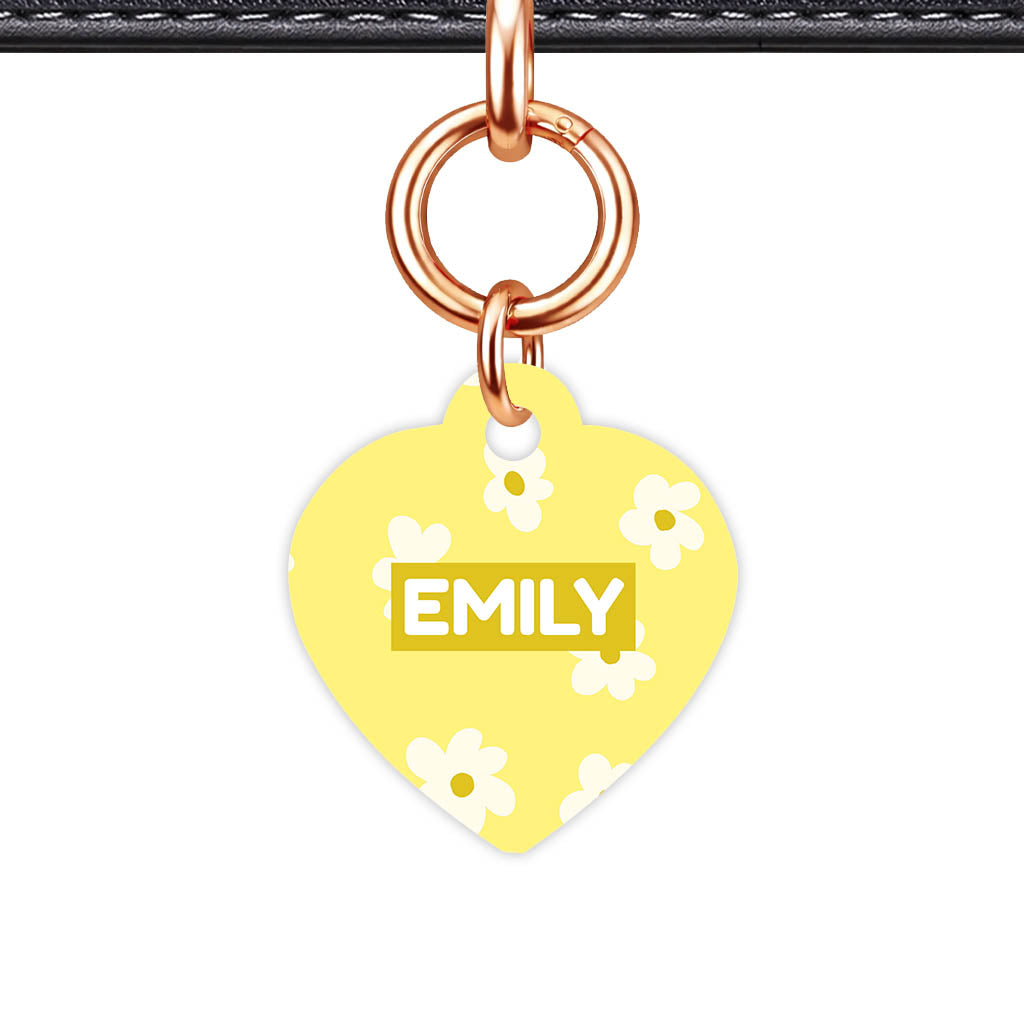 Daisies Yellow QR Smart Pet Id Tag Tag (Dog Tag & Cat Tag)