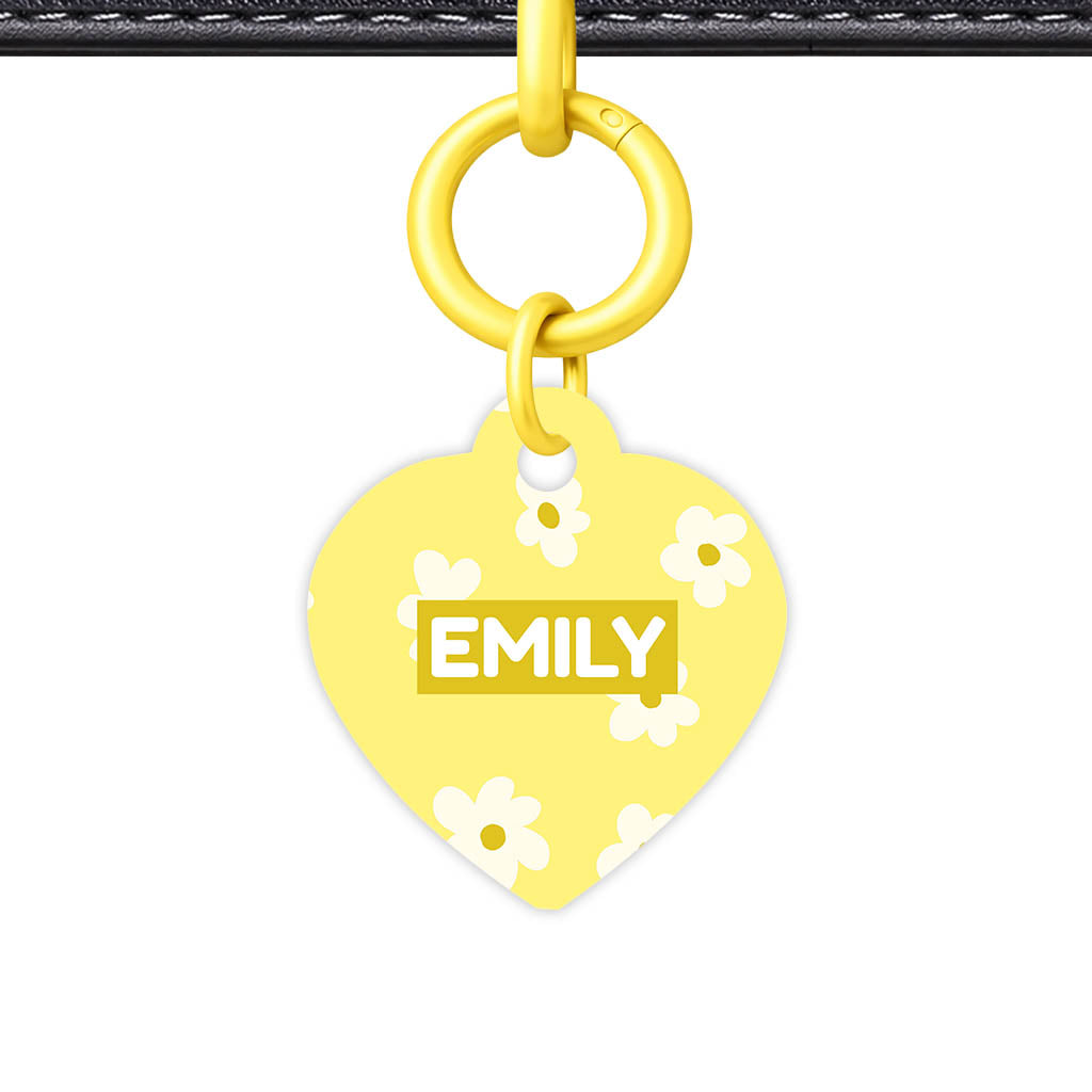 Daisies Yellow QR Smart Pet Id Tag Tag (Dog Tag & Cat Tag)
