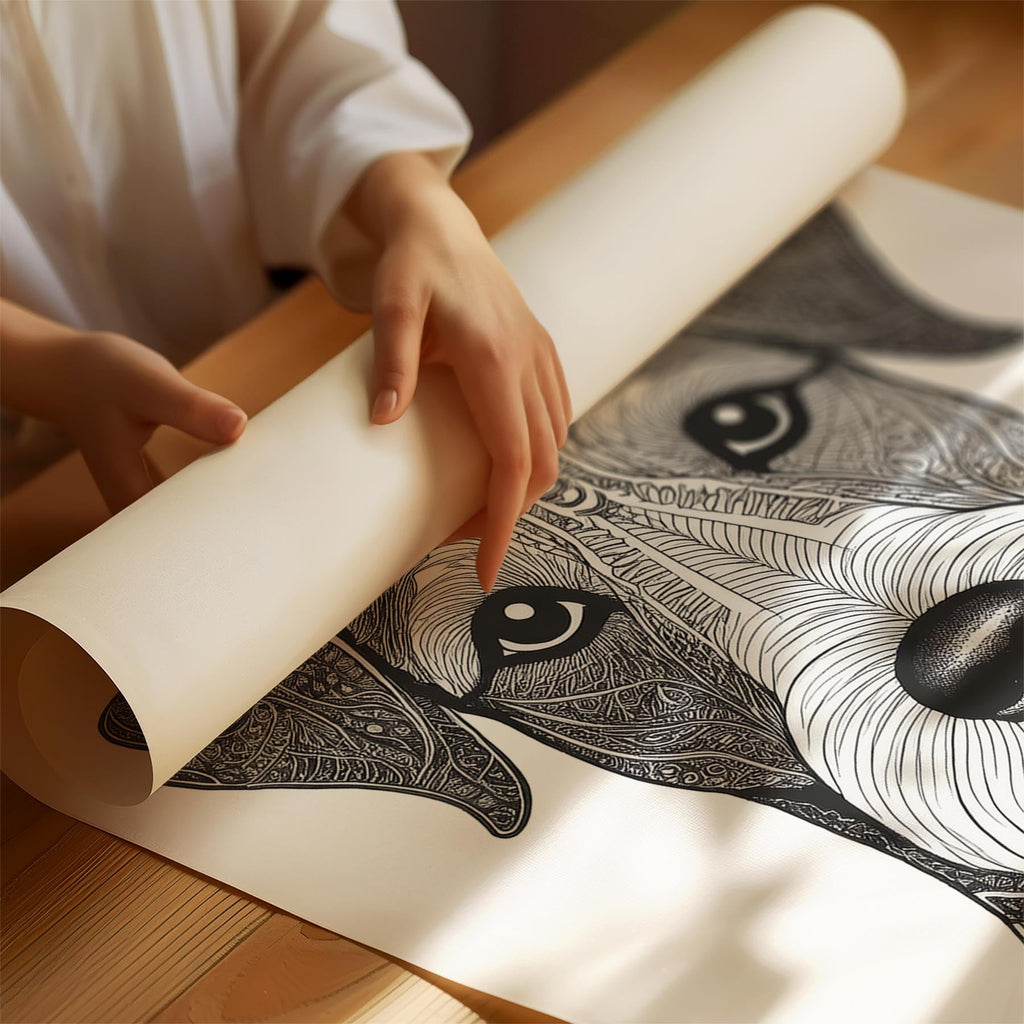 Fox Terrier Mandala Black and White Dog Series image 1