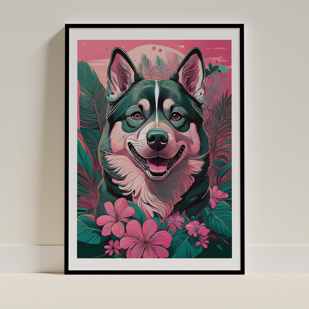 Siberian Husky Flowery Dog image 0