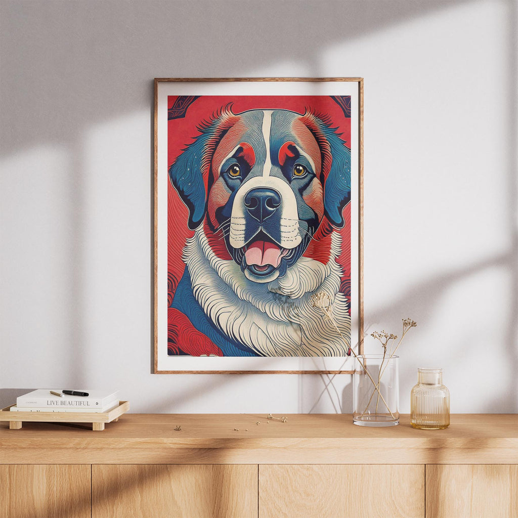 Saint Bernard Hokusai Japanese Inspired Dog Series image 8
