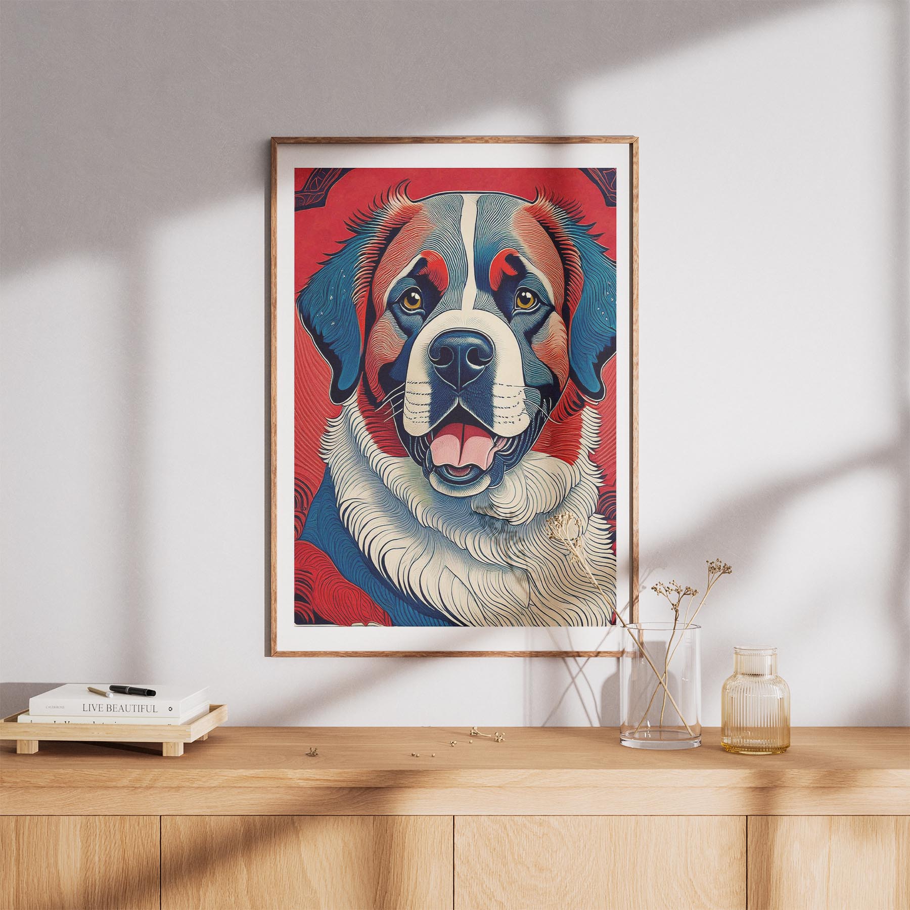Saint Bernard Hokusai Japanese Inspired Dog Series image 8