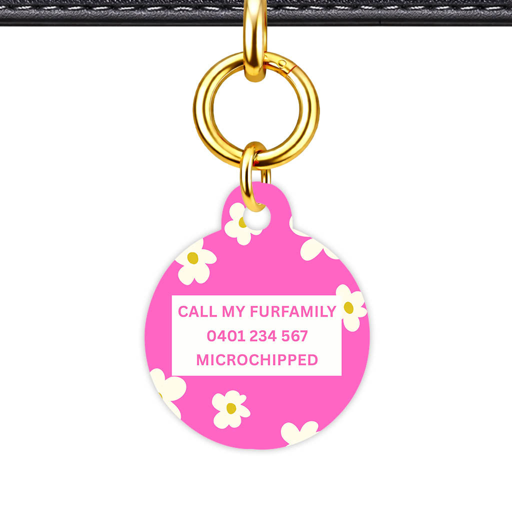 Daisies Pink Classic Pet ID Tag (Dog Tag & Cat Tag)