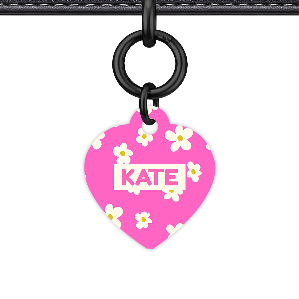 Daisies Pink QR Smart Pet Id Tag Tag (Dog Tag & Cat Tag)