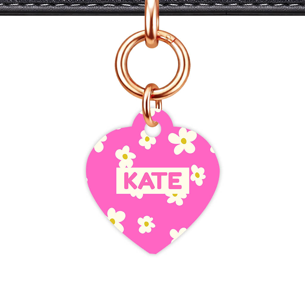 Daisies Pink QR Smart Pet Id Tag Tag (Dog Tag & Cat Tag)