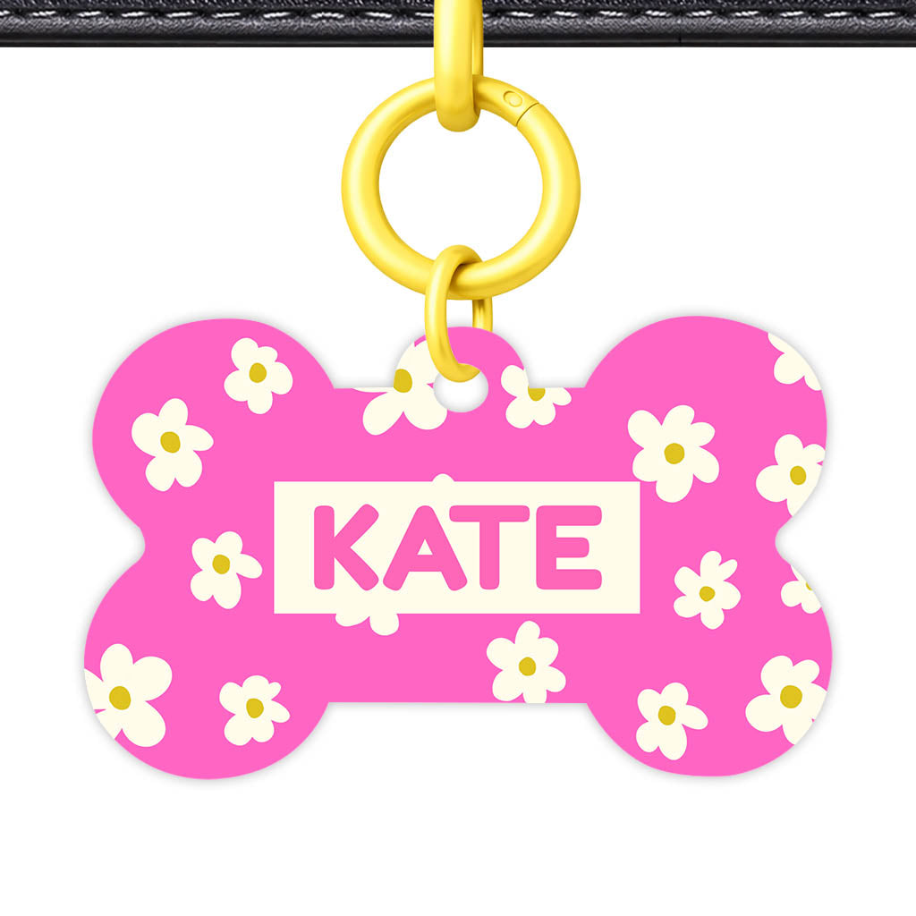 Daisies Pink Classic Pet ID Tag (Dog Tag & Cat Tag)