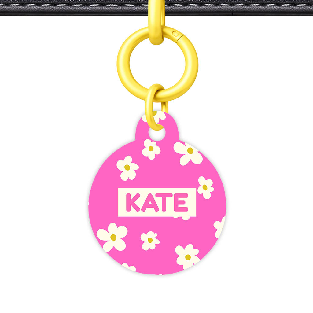 Daisies Pink Classic Pet ID Tag (Dog Tag & Cat Tag)