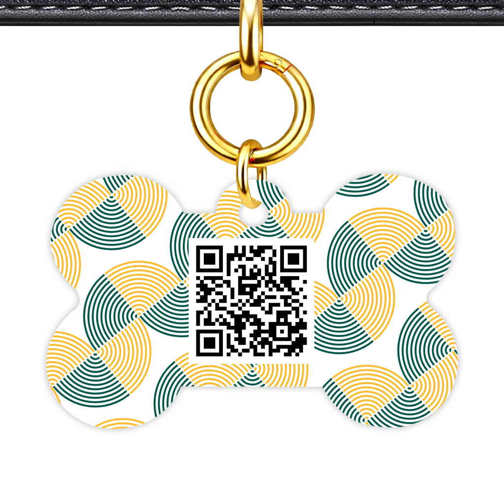 Green Gold QR Smart Pet Id Tag Tag (Dog Tag & Cat Tag)