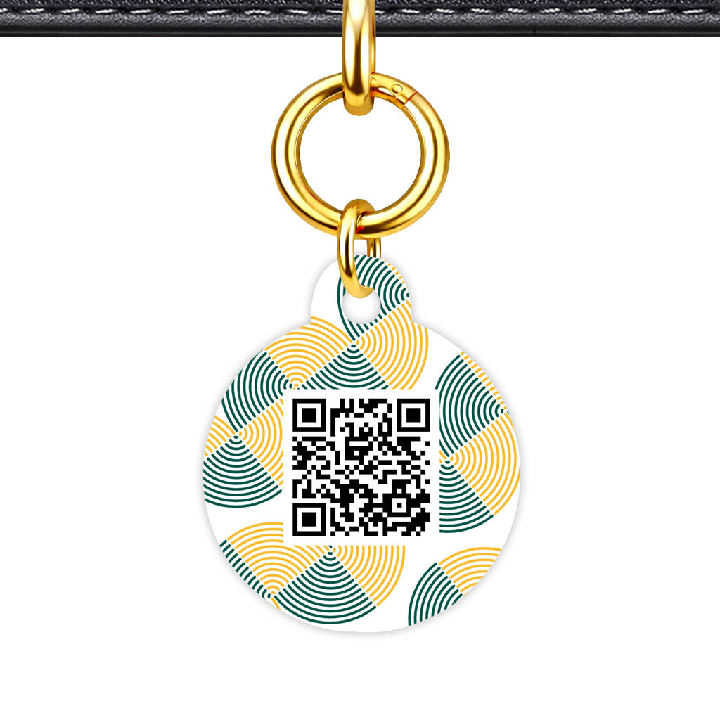 Green Gold QR Smart Pet Id Tag Tag (Dog Tag & Cat Tag)